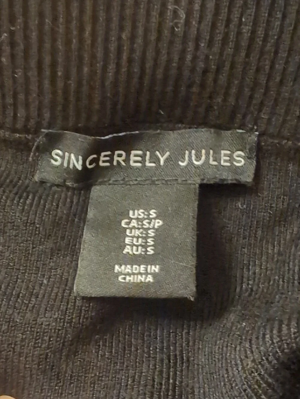 Sincerely Jules Black A-Line Knit Skirt with White Hem Stripe S